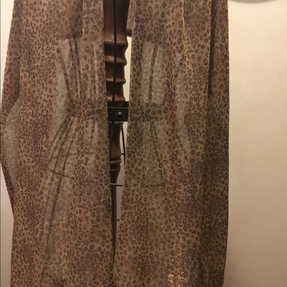 Metallic gold leopard scarf