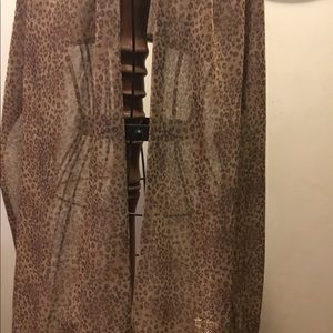 Metallic gold leopard scarf