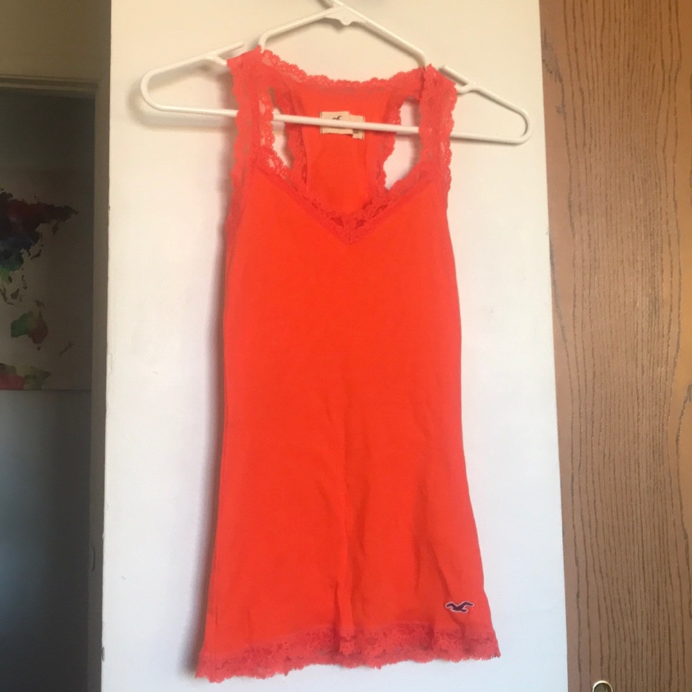Hollister Orange razor back tank top
