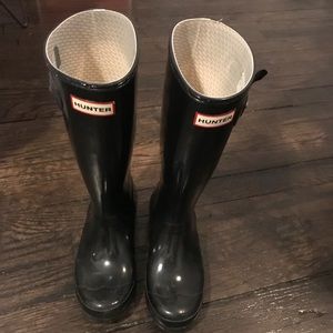Hunter Kids Black Original Gloss Wellington Boots