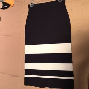 Anne Taylor Navy/White striped skirt