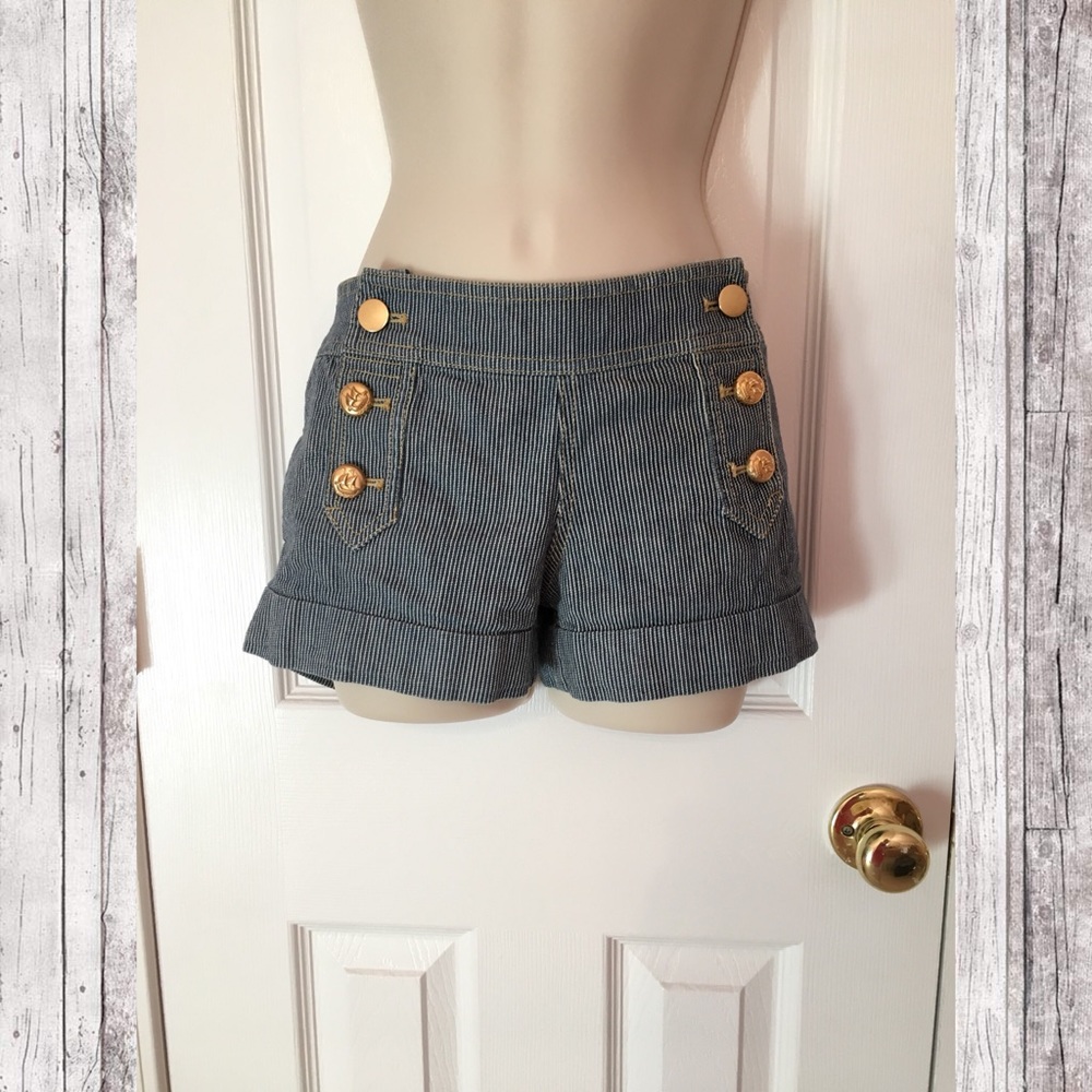 Juicy Couture Navy Shorts with White Stripes