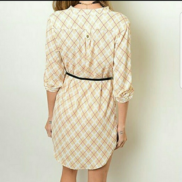 NWT Beige checkered dress - Picture 2 of 3