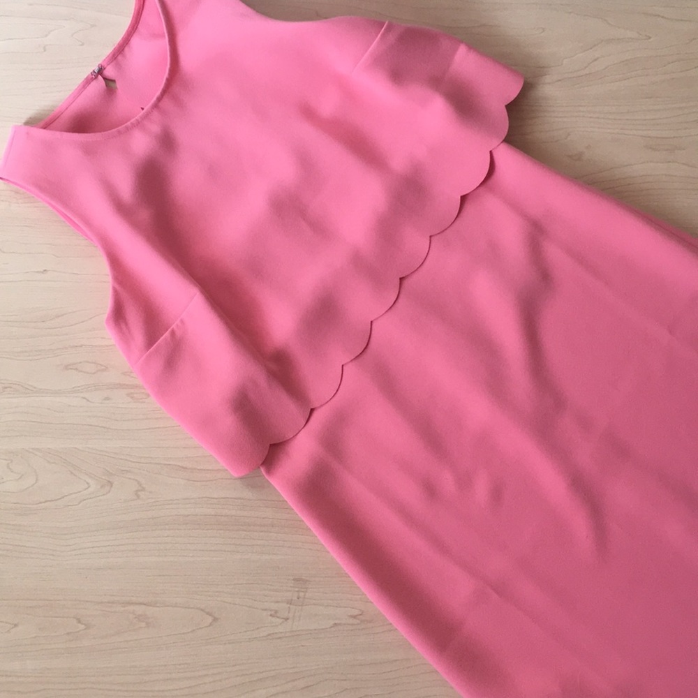 LOFT Pink Scallop Dress NWT— PETITE