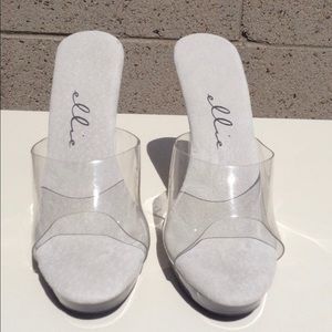 Ellie Lucite Mule Heels