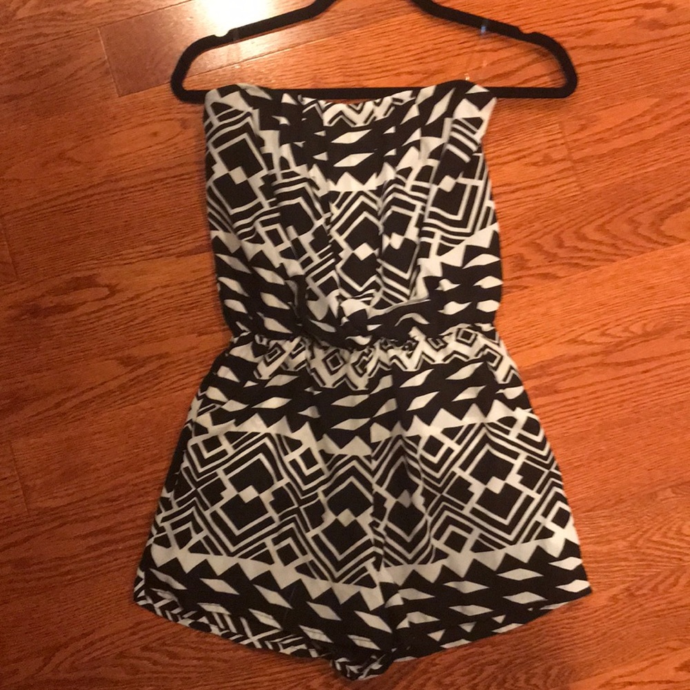 Aztec strapless romper