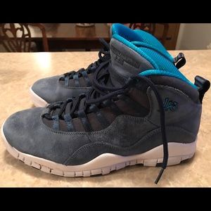 Jordan retro 10’s, ocean fog/ dark navy