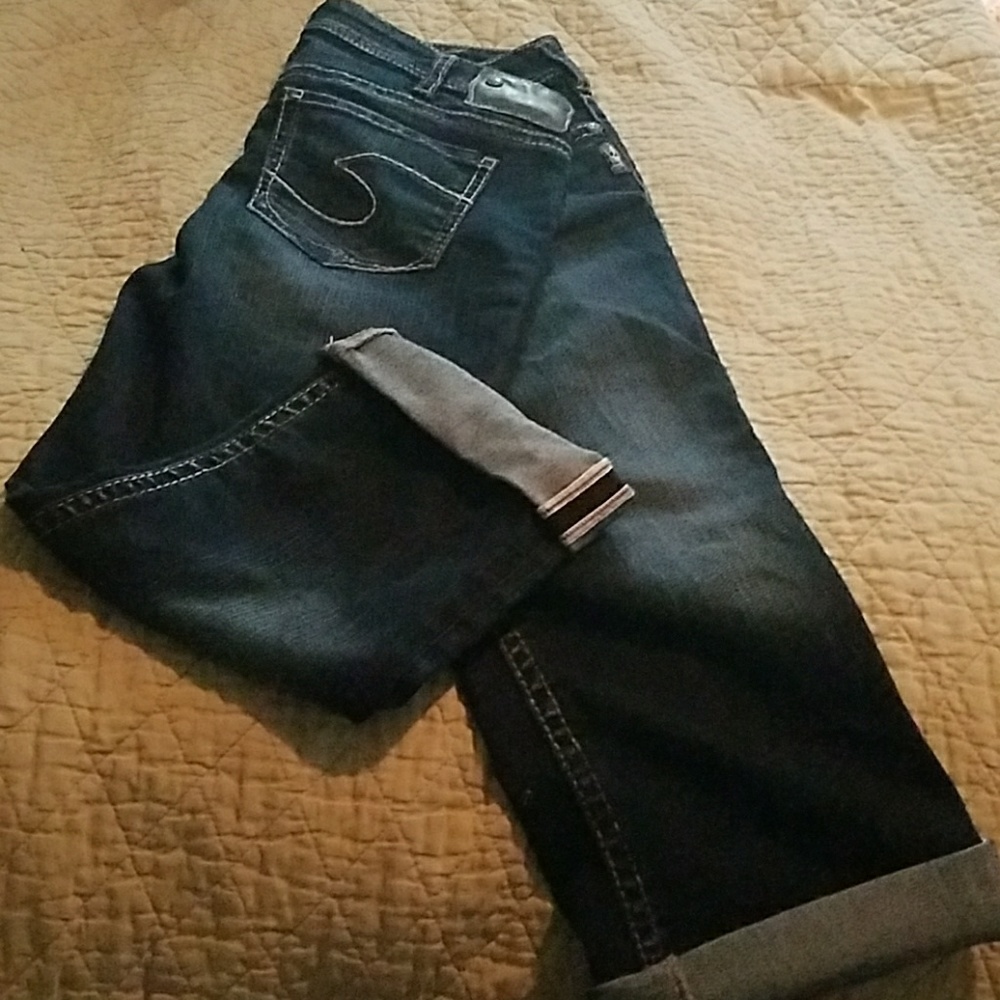 silver cropped jeans