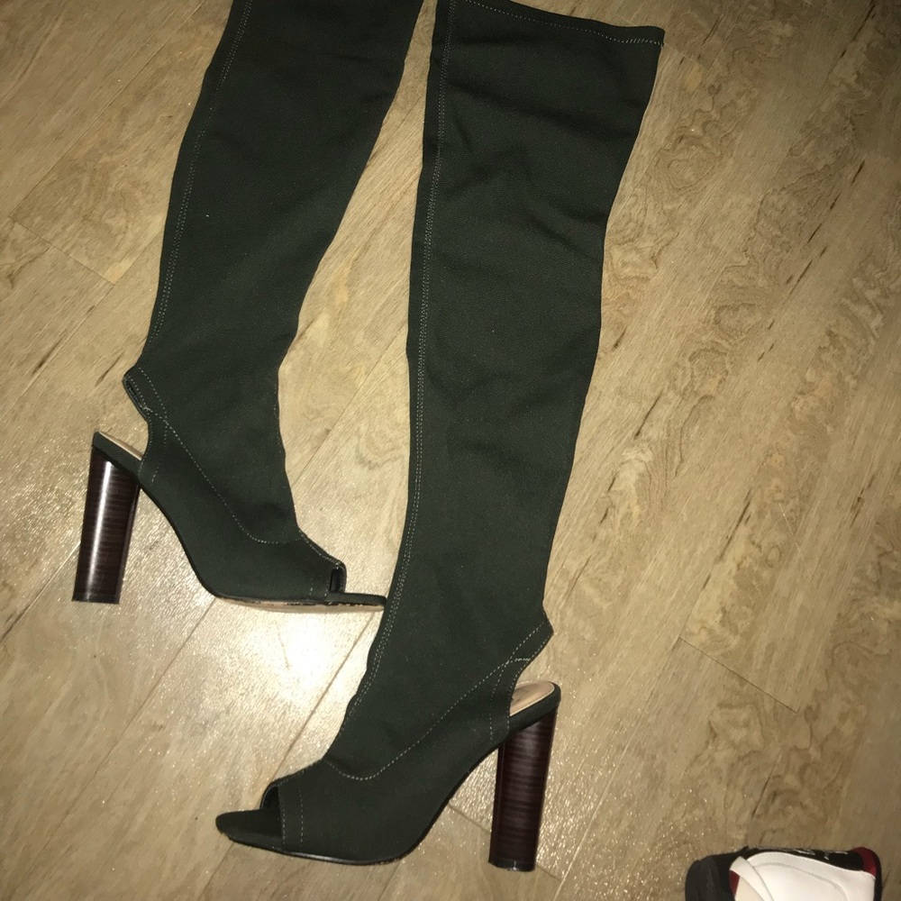 Over the knee high heel boots