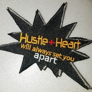 Embroidered Hustle + Heart Iron on Patch