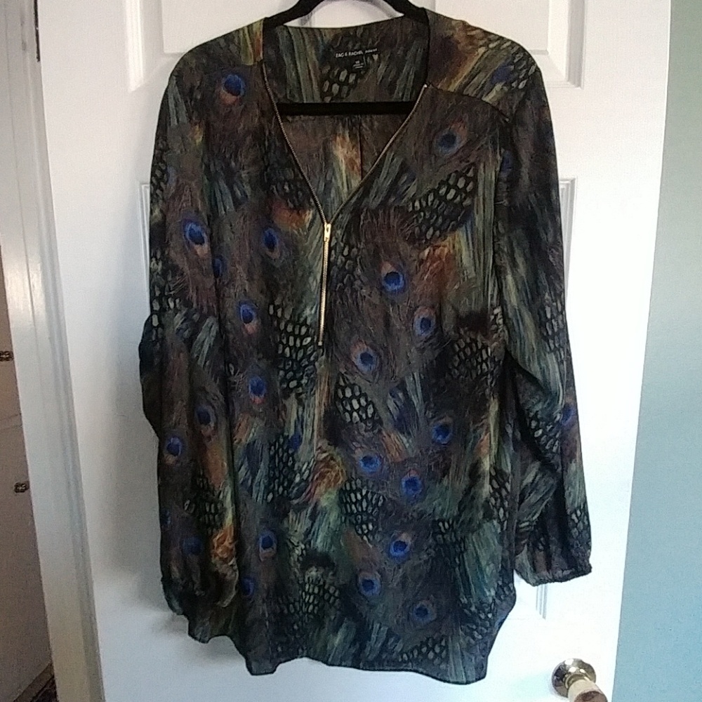 Zac & Rachel Woman Peacock print top