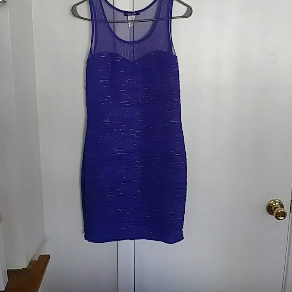 Hot gal purple body con dress