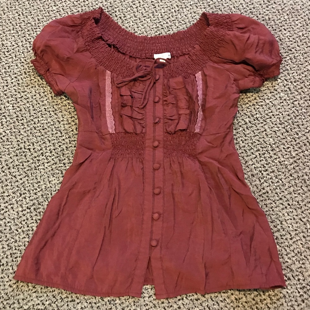 Burgundy blouse