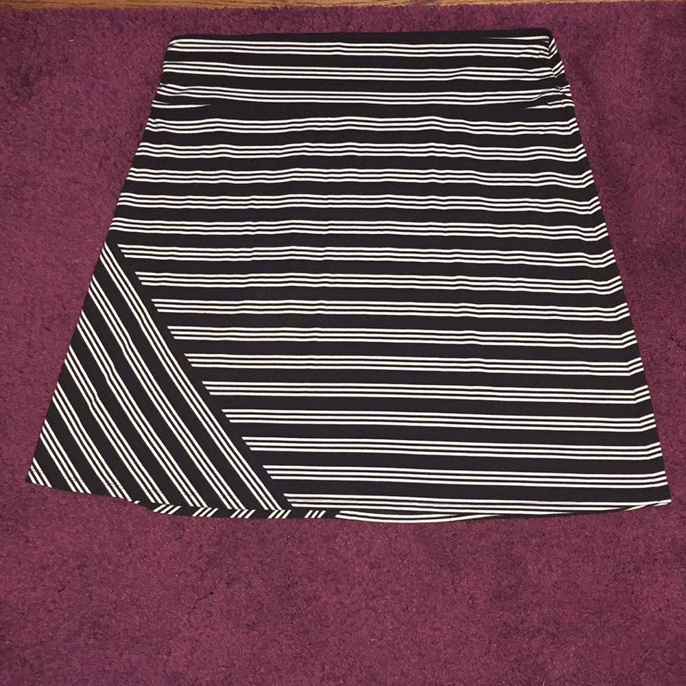 Black and white striped Mini Skirt