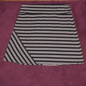 Black and white striped Mini Skirt
