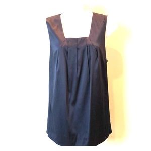 Vince Navy Sleeveless silk Top