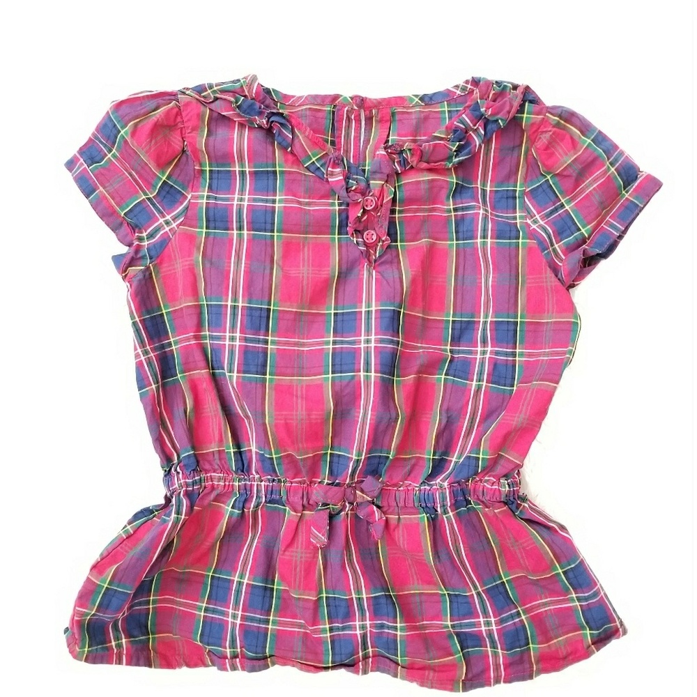 Gymboree plaid top Sz 6 short sleeve