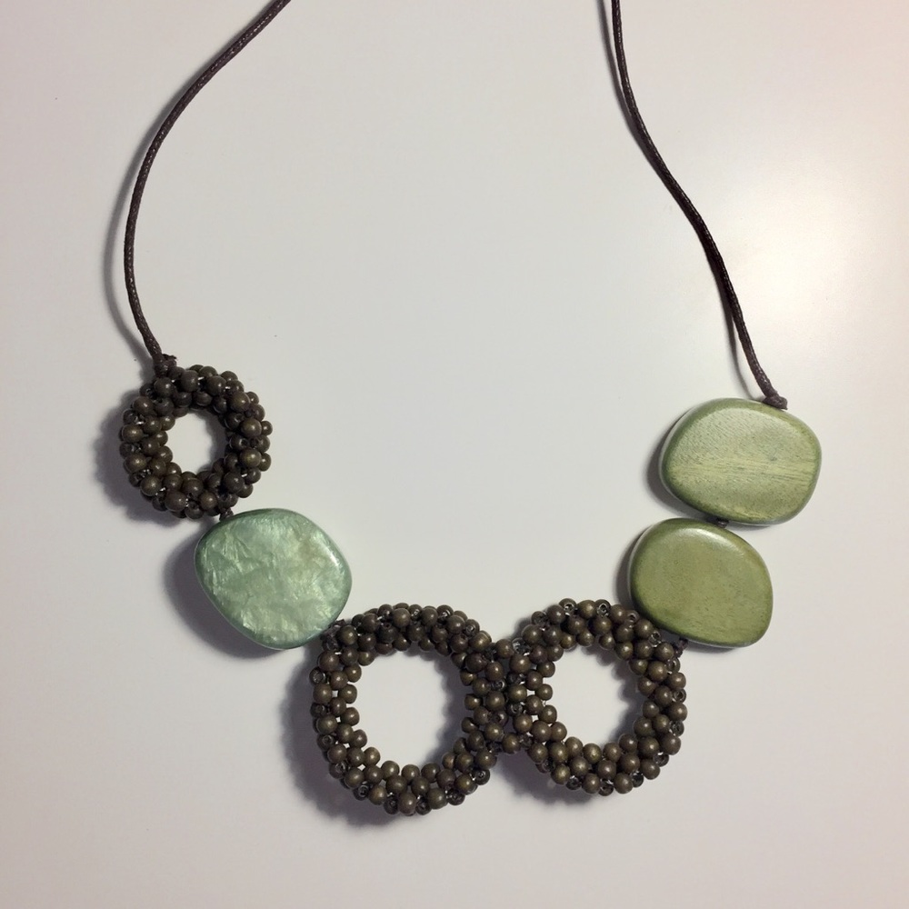 Abstract Beaded Statement Necklace - image 2