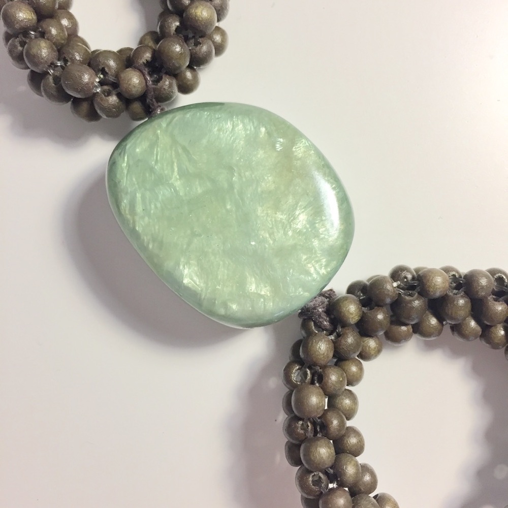 Abstract Beaded Statement Necklace - image 3