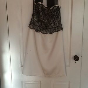 WHBM ivory and black lace cocktail dress
