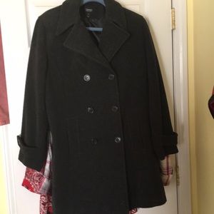 Wool blend charcoal gray pea coat 1X