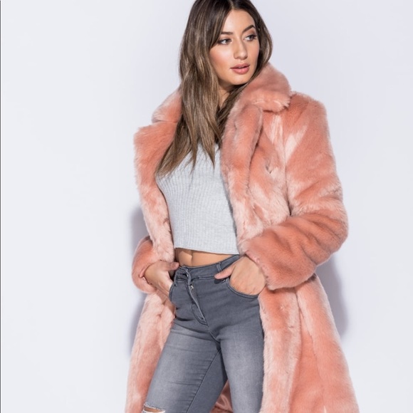 🎀Frenchy Light Pink Vegan Faux Fur Coat🎀 - Picture 3 of 9