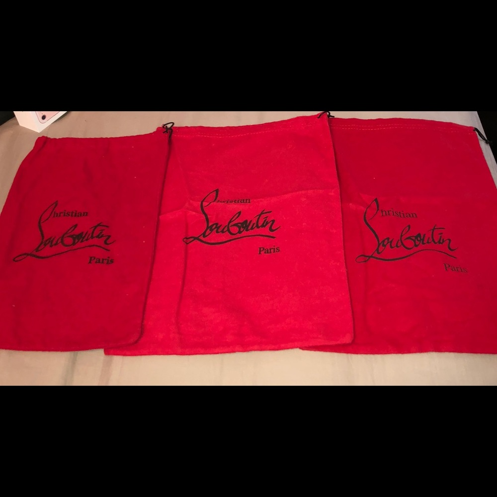 Set of 3 mismatched Christian Louboutin Dust bags