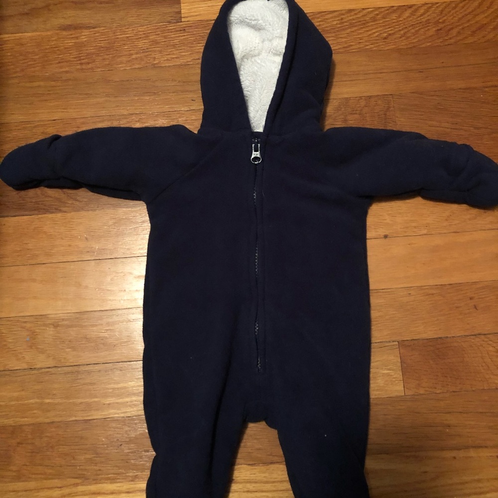Boy fleece navy blue pram