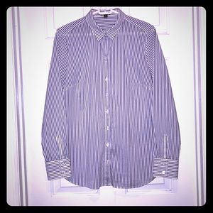 Navy striped LSButton Down Shirt