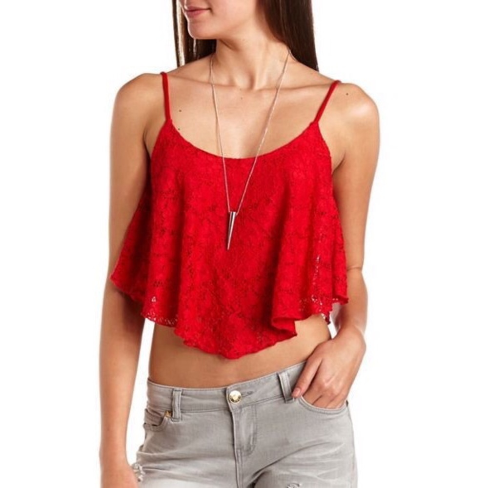 ♥️ Burgundy Lace Crop Top