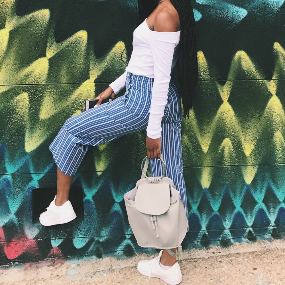 Blue & White Stripped Zara Pants