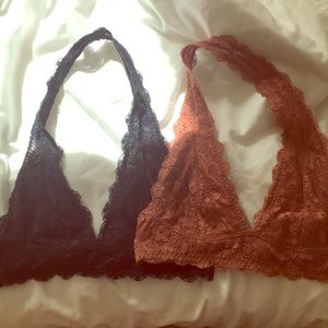 2 Galloon Lace Free People Halter Bras Size Small