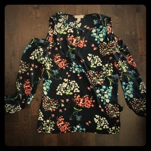 Cold shoulder long sleeve blouse