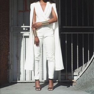White Cape Jumpsuit