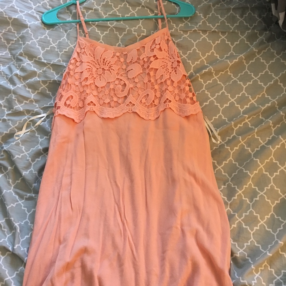 Peach Spaghetti Strap Dress