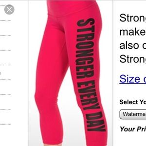 RARE!! STRONGER EVERY DAY Cropped Workout Pants