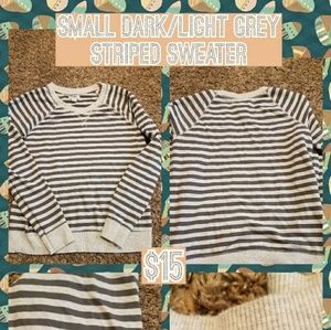EUC Small Dark/Light Grey Striped Sweater