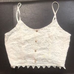 Adorable fitted, laced cropped tank