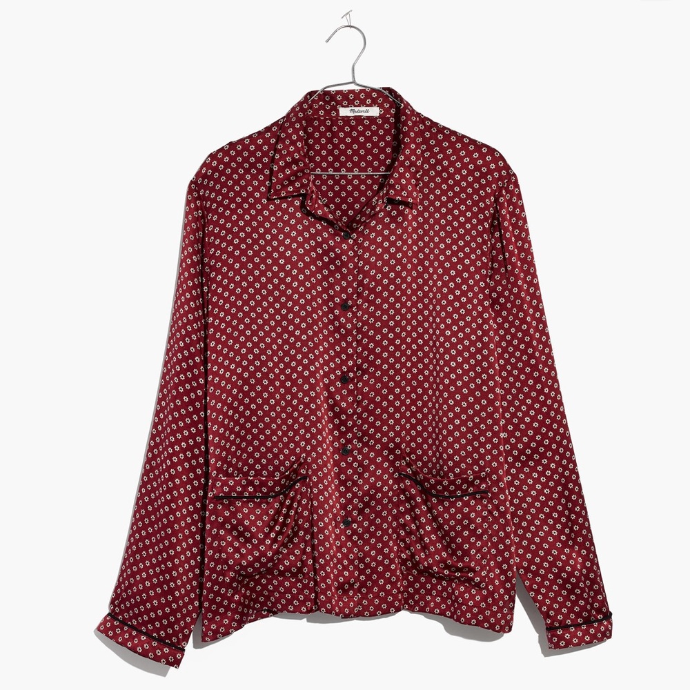 Madewell Silk Oversized Pajama Shirt