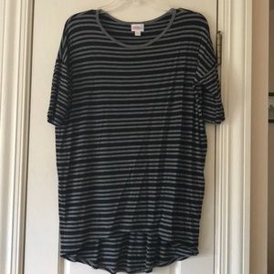 Xxs lularoe irma black and gray stripes.
