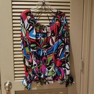 Multicolor off the shoulder top