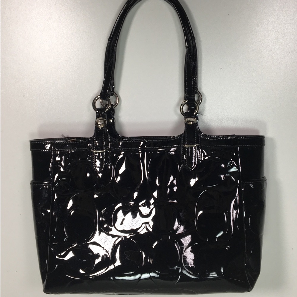 Black Shiny Coach Purse