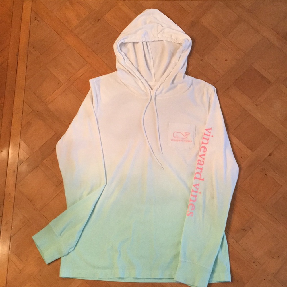 Vineyard Vines Ombré Hooded Long Sleeve Tee