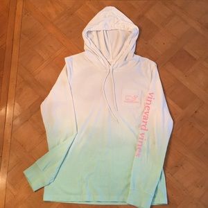 Vineyard Vines Ombré Hooded Long Sleeve Tee