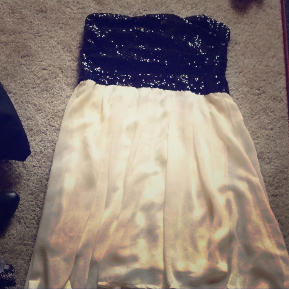 Charlotte Russe black and white sequin top dress