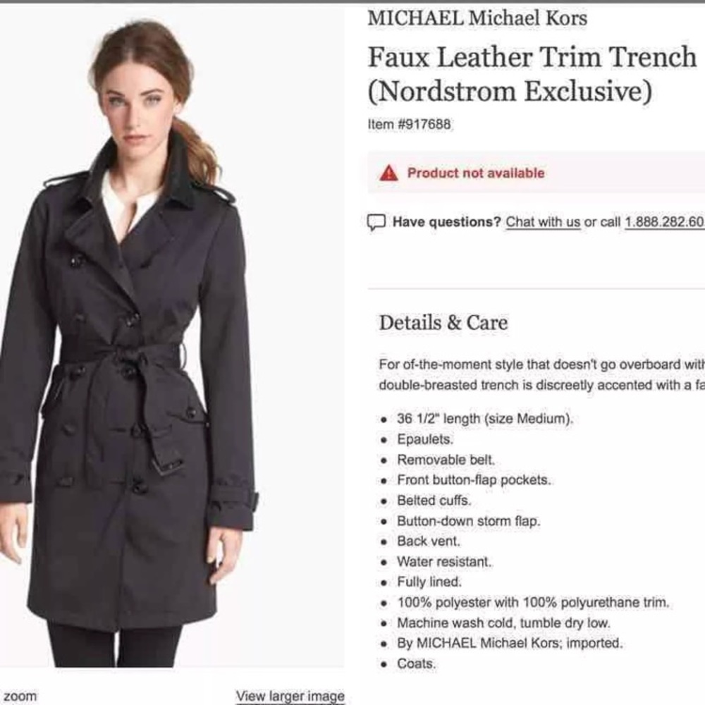 *SALE* Michael Kors black trench coat