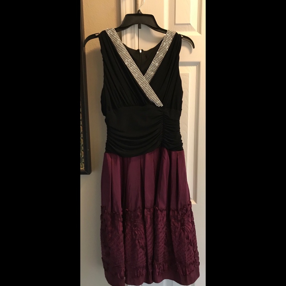 Burgundy and Black Cocktail Dress