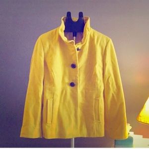 Old Navy Canary Yellow Wool Pea Coat
