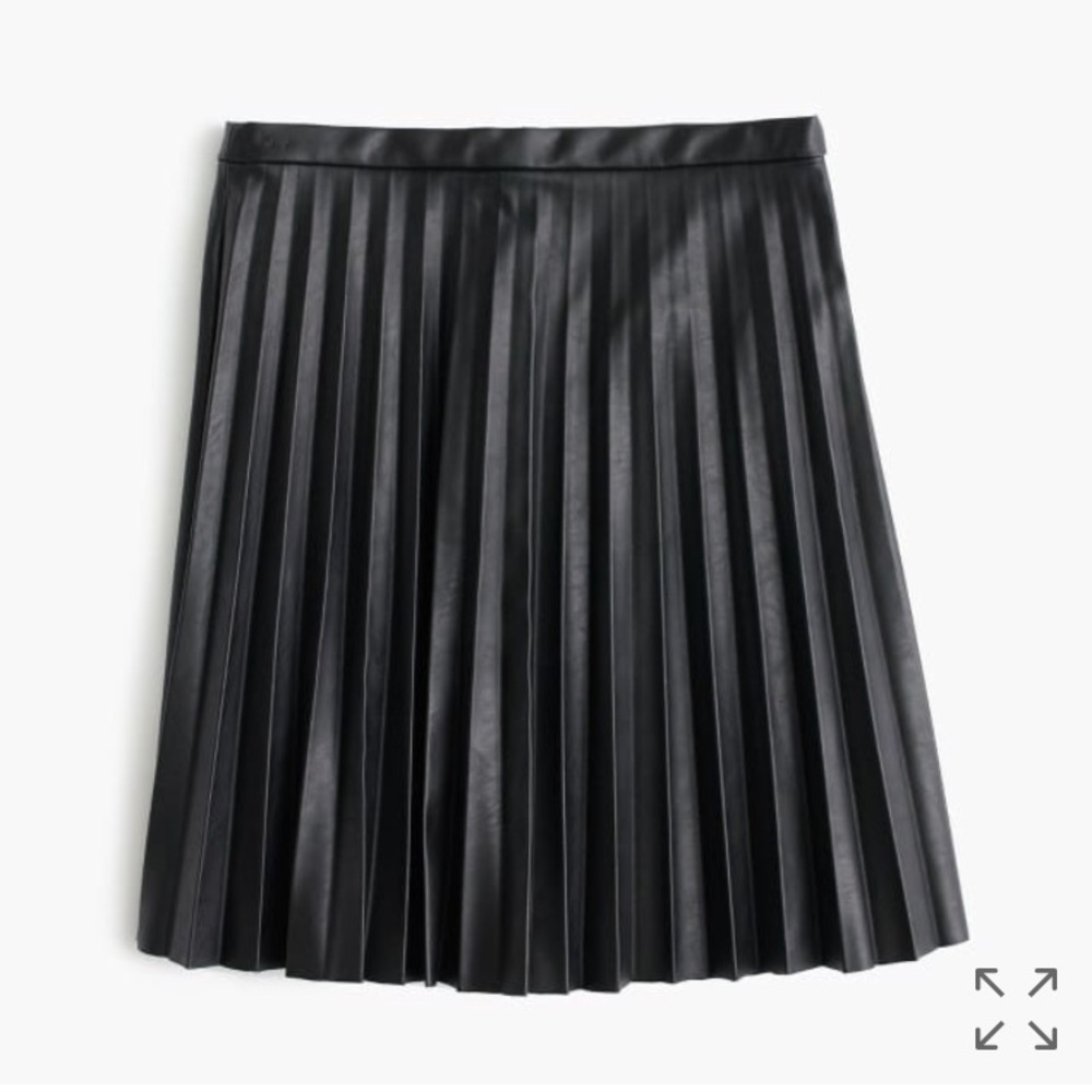 J. Crew faux leather pleated mini, size 0
