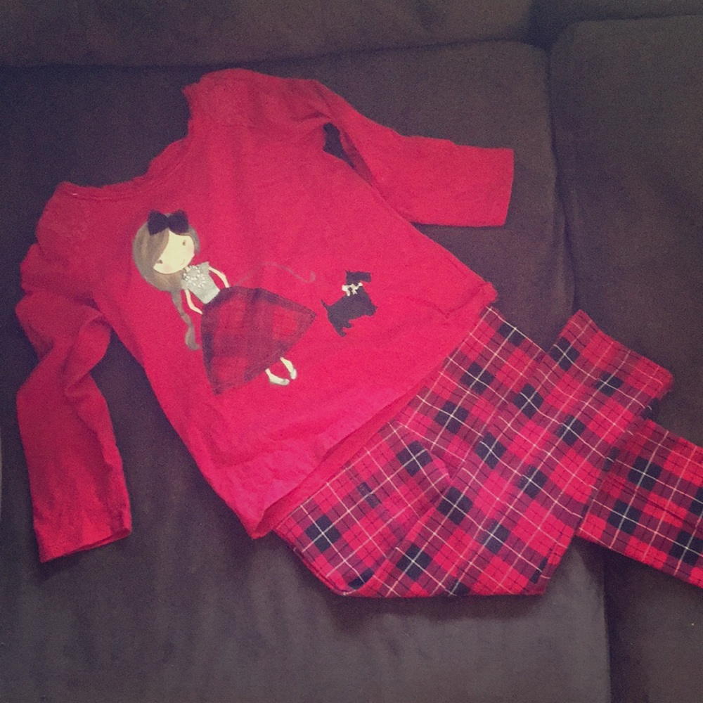 Girls red/plaid fashionista outfit